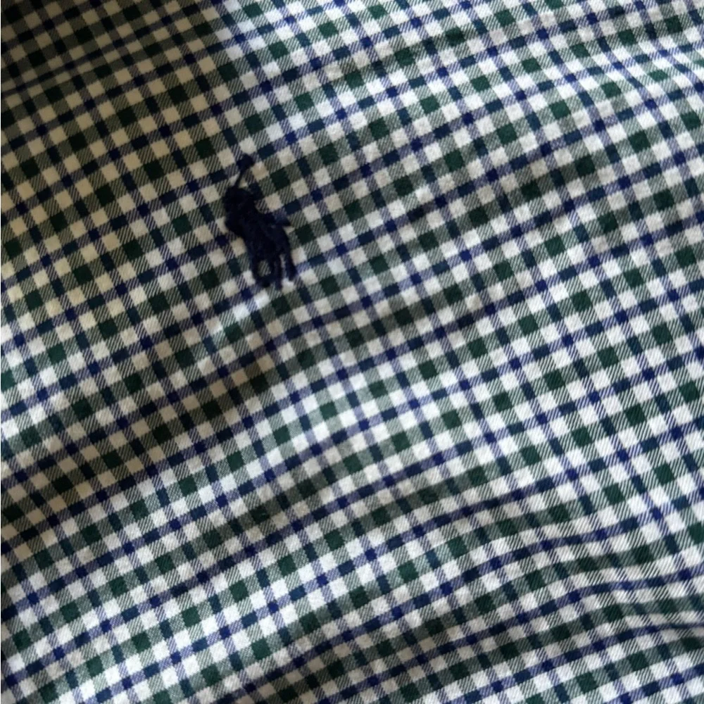 Polo Ralph Lauren Blue, Green and White Checkered Casual Shirt